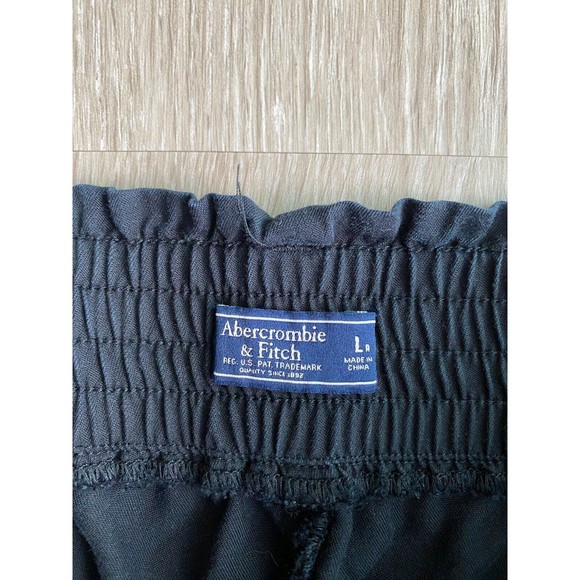 Abercrombie & Fitch Women's Joggers L Black Elastic Paper Bag Waist Lyocell - Picture 8 of 9
